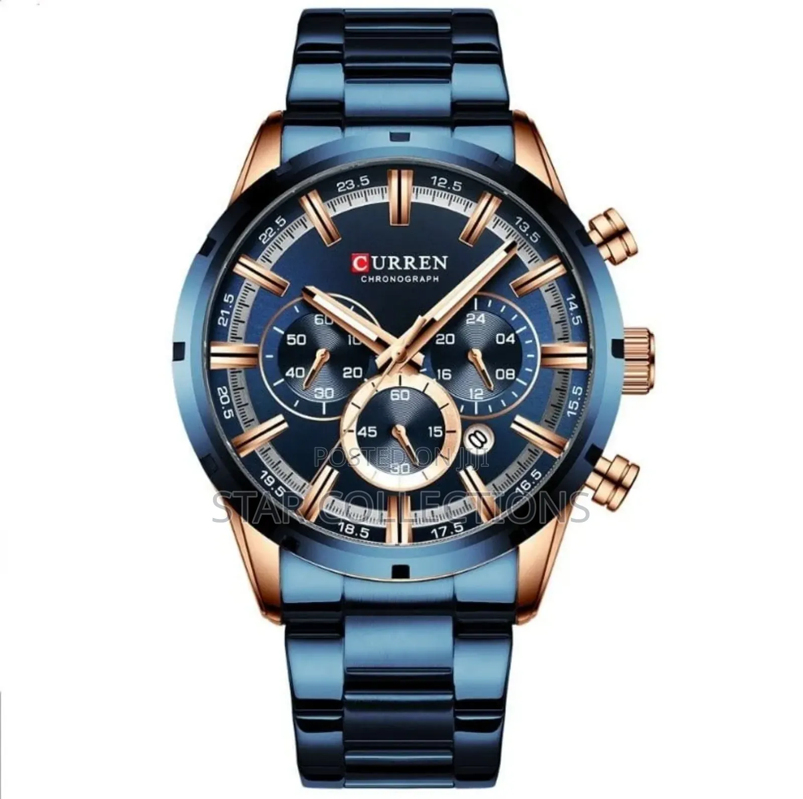 Blue Curren 8355 Chronograph Stainless Watch