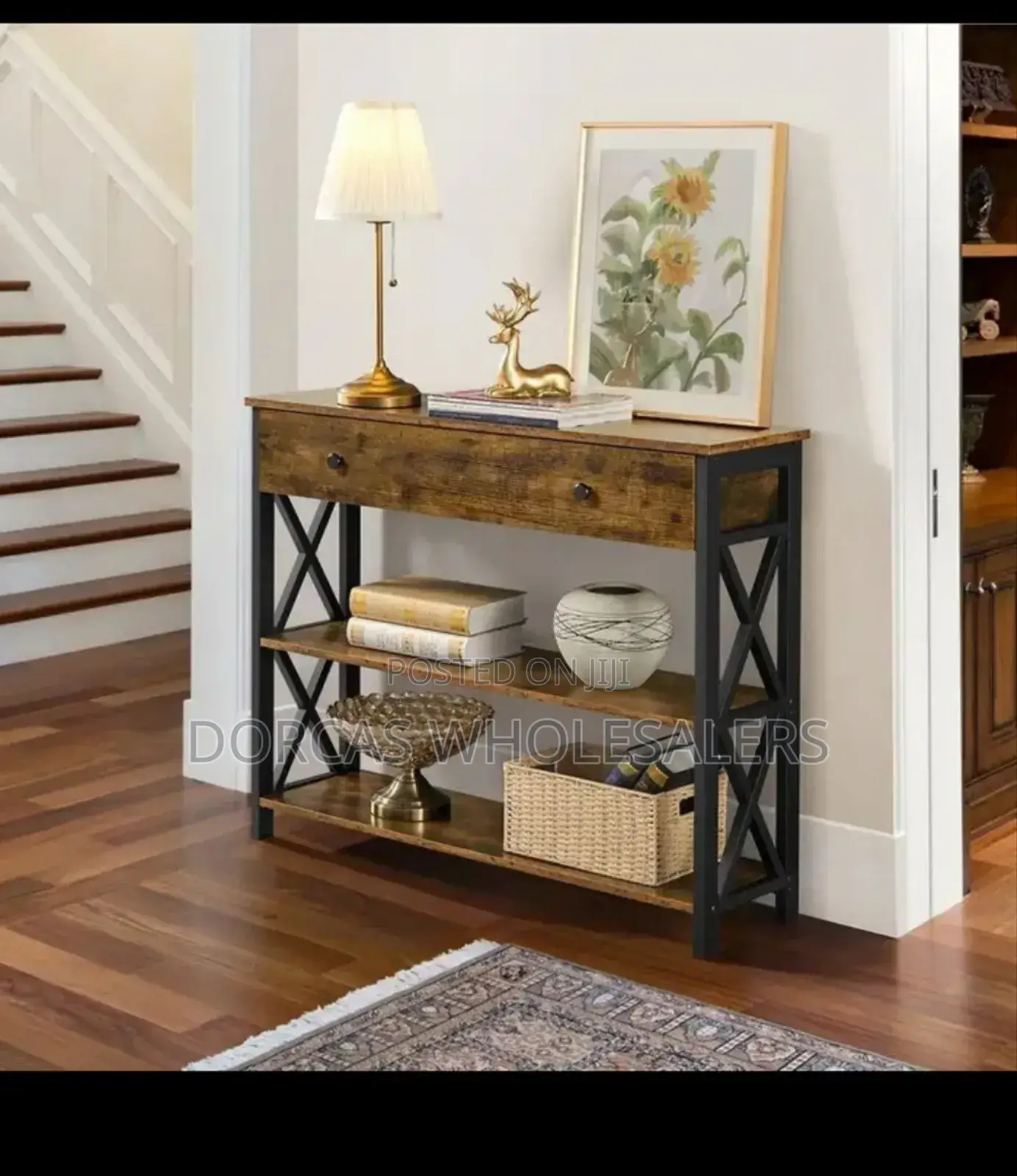 Mahogany Wood Made Rectangular Shaped Console Table