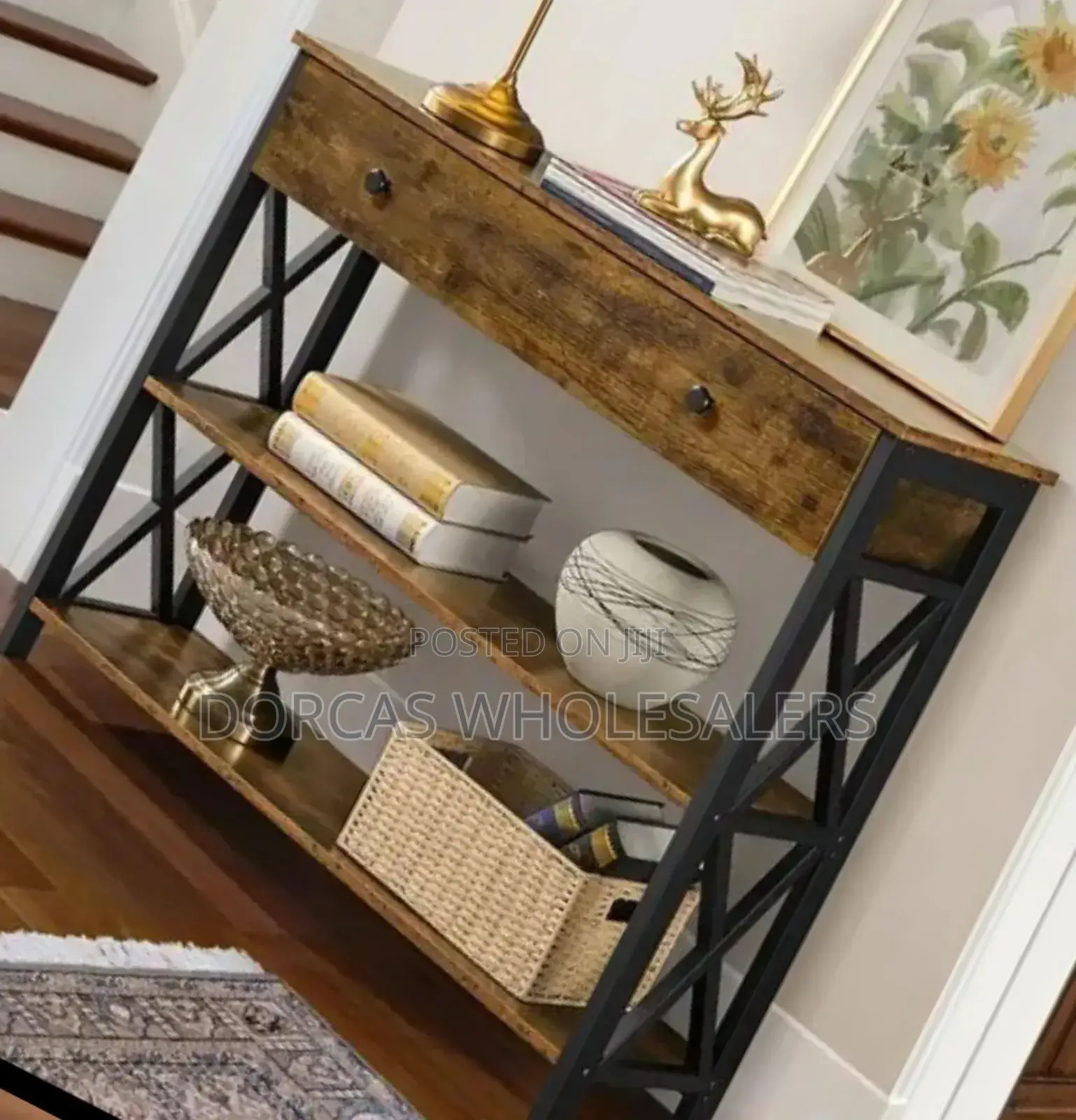 Brown Rectangular Shaped Table Console