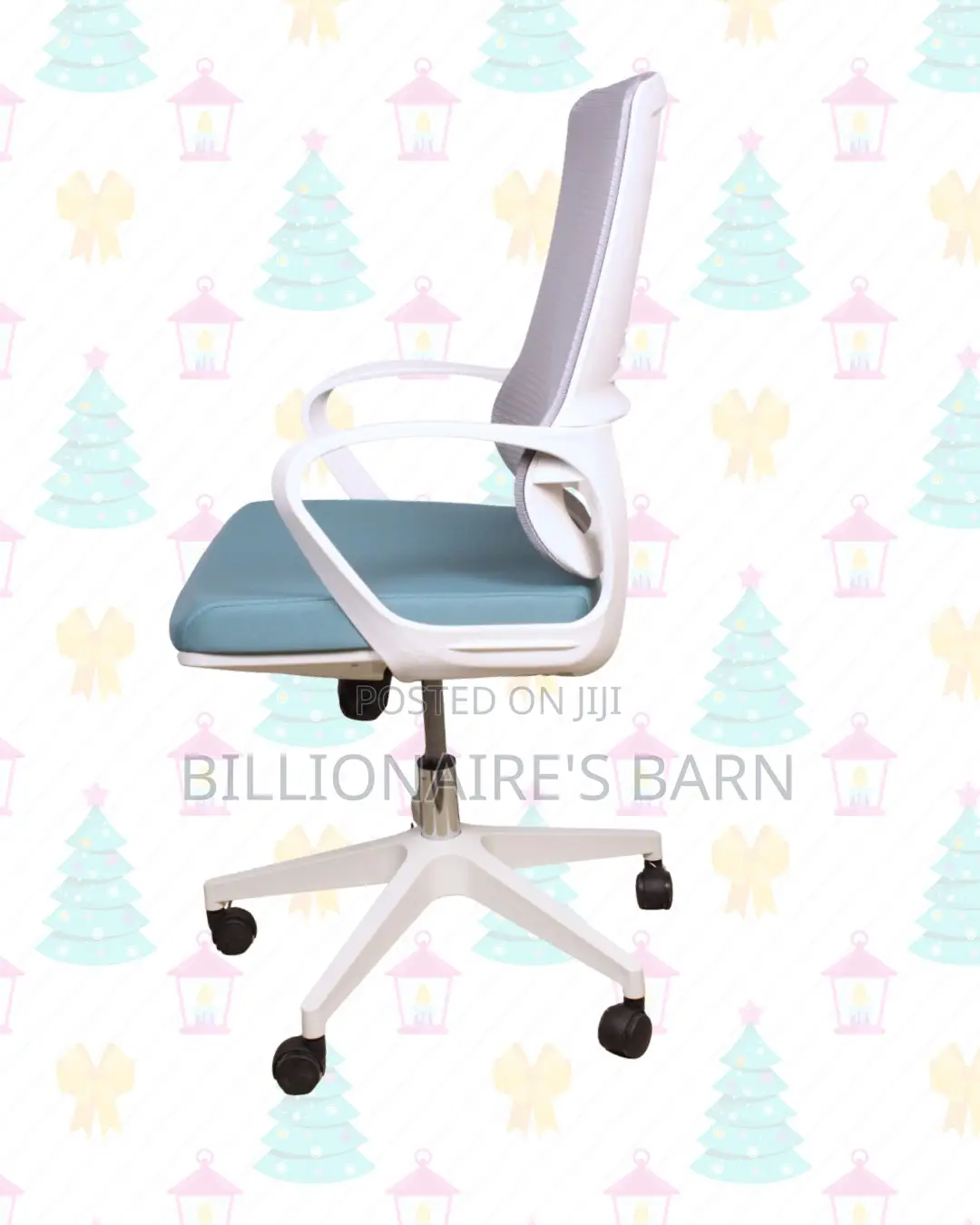White Ergonomic Office Chair for Work — Lumbar Support Built-In