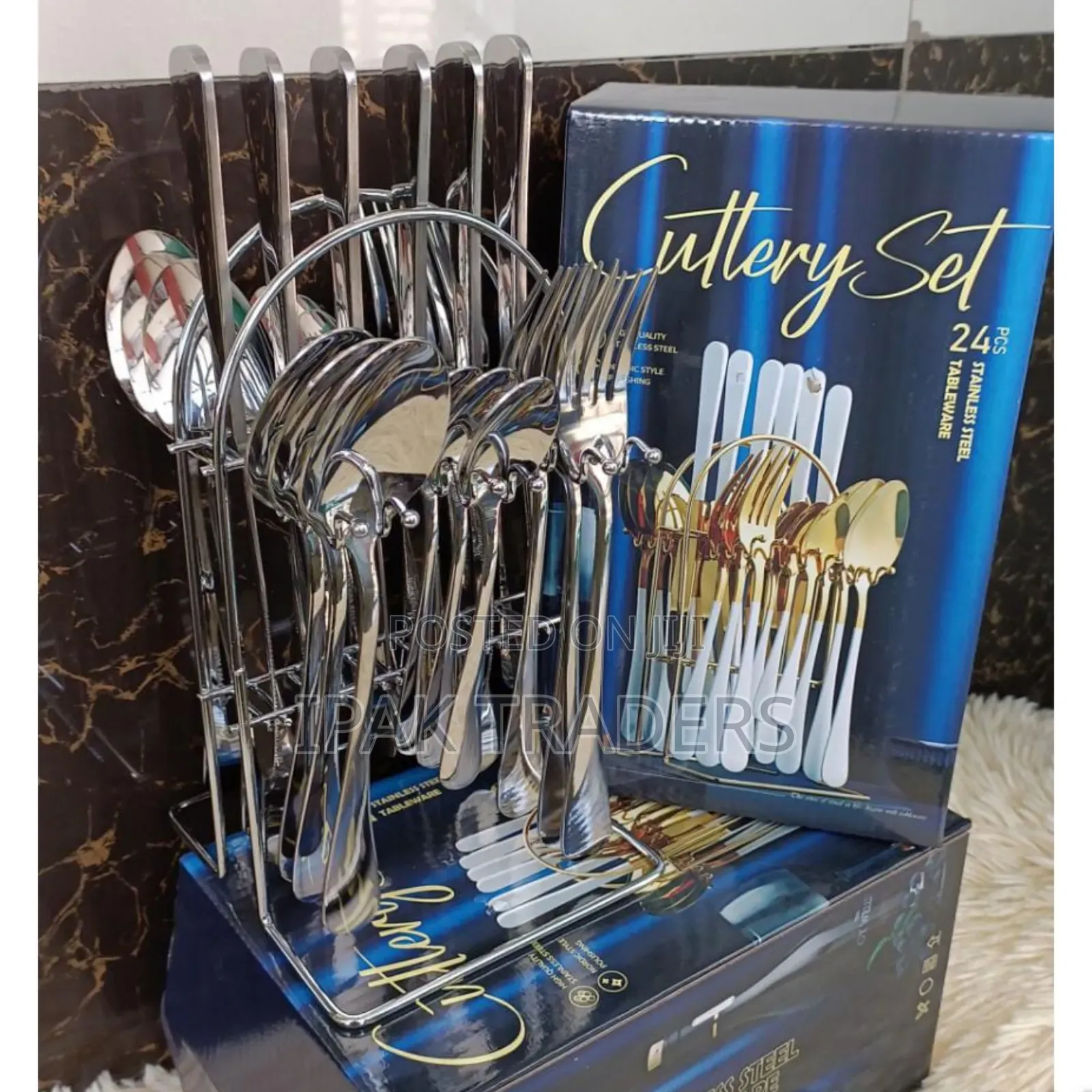 24 PCS Stainless Cutlery Sets 
Pure Stainless