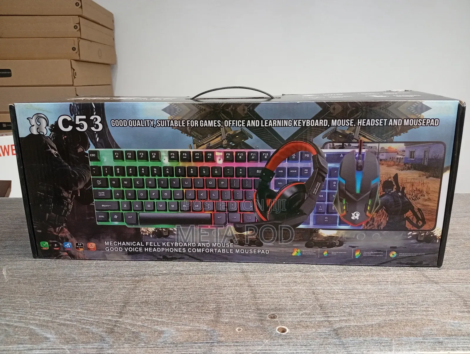C53 Gaming 4 in 1 Combo Keyboard,Mouse, Headset Mouse Pad
