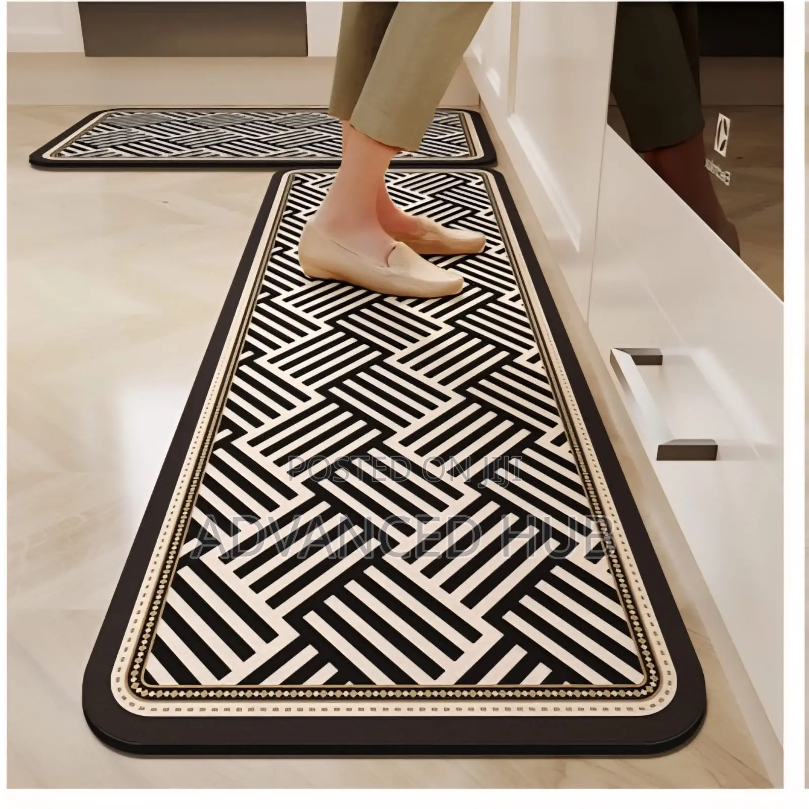 2pc Rubber Bottom Antislip Kitchen Mats