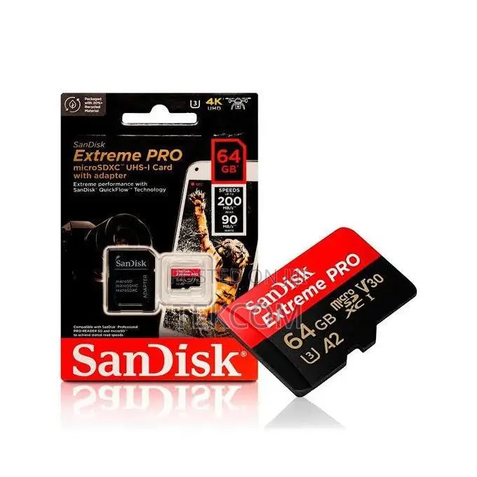 Sandisk 64gb Extreme Pro 200mbps Micro Sd With Adaptor