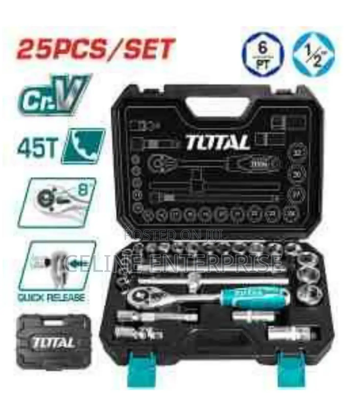 25 PCS 1/2" Socket Set