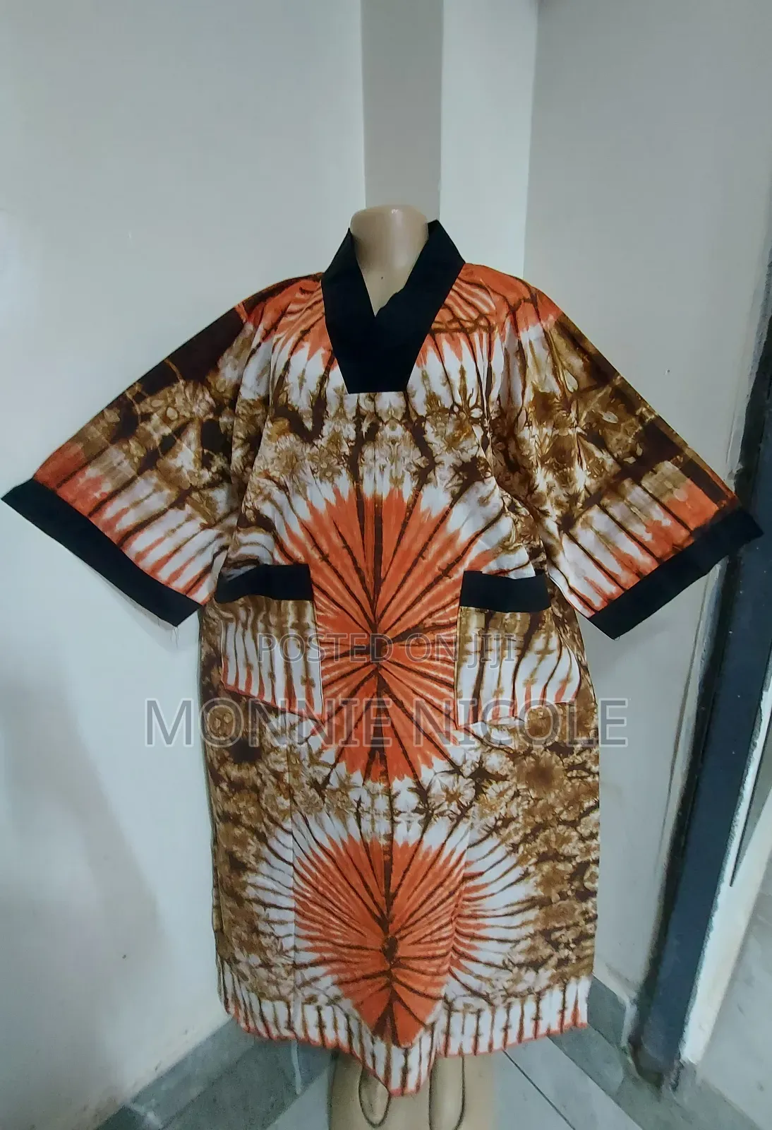 Elegant Tie And Dye Ankara Long Dress