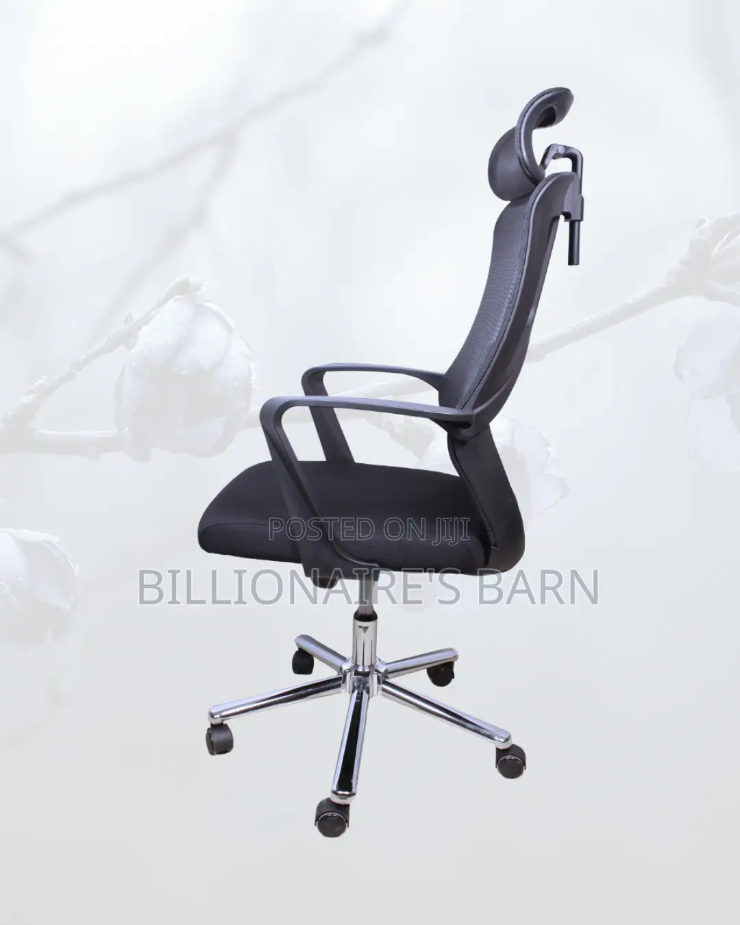 Black High-Back Mesh Chair | Adjustable for Different Desk Heights |
