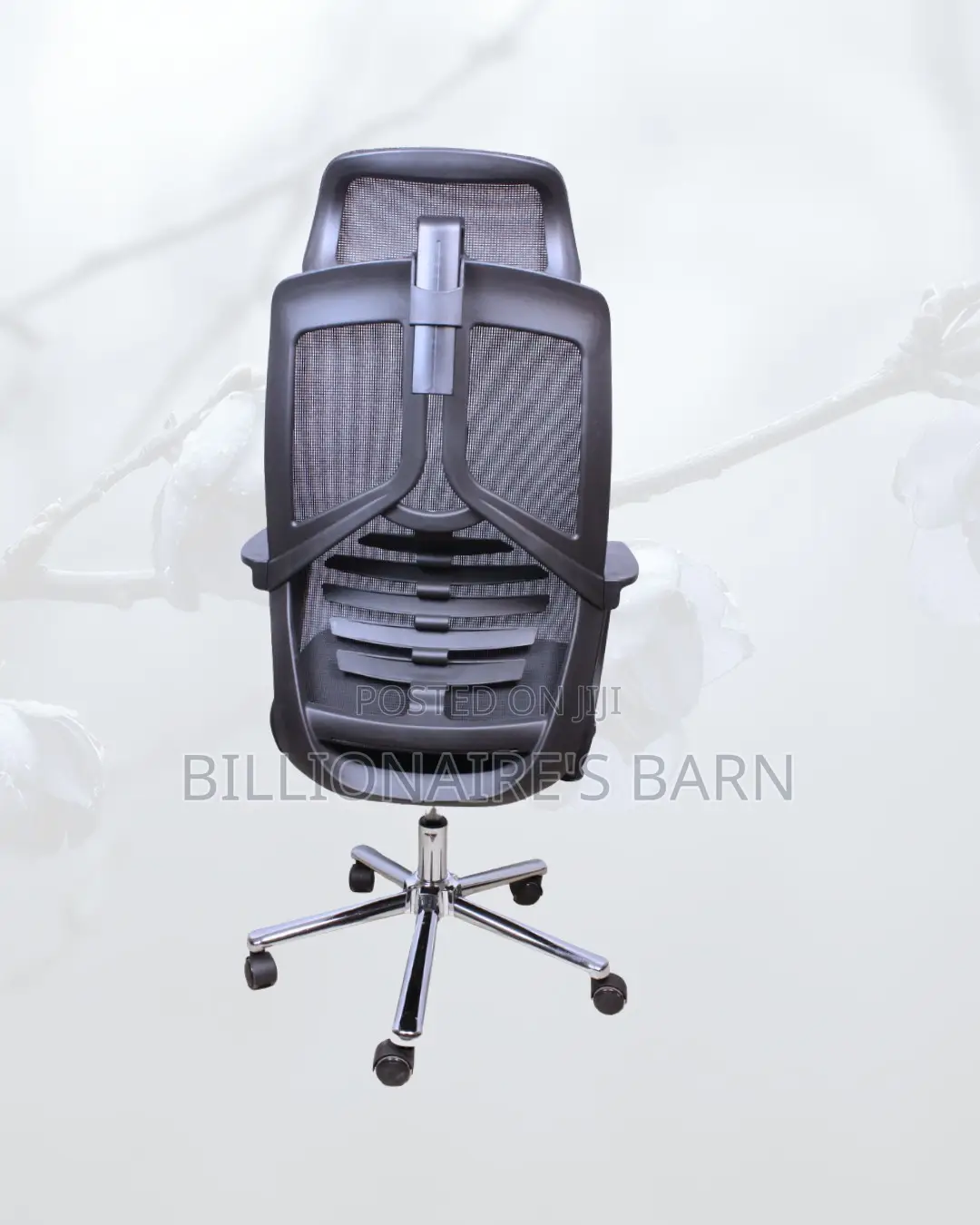 Black High-Back Mesh Chair | Adjustable for Different Desk Heights |