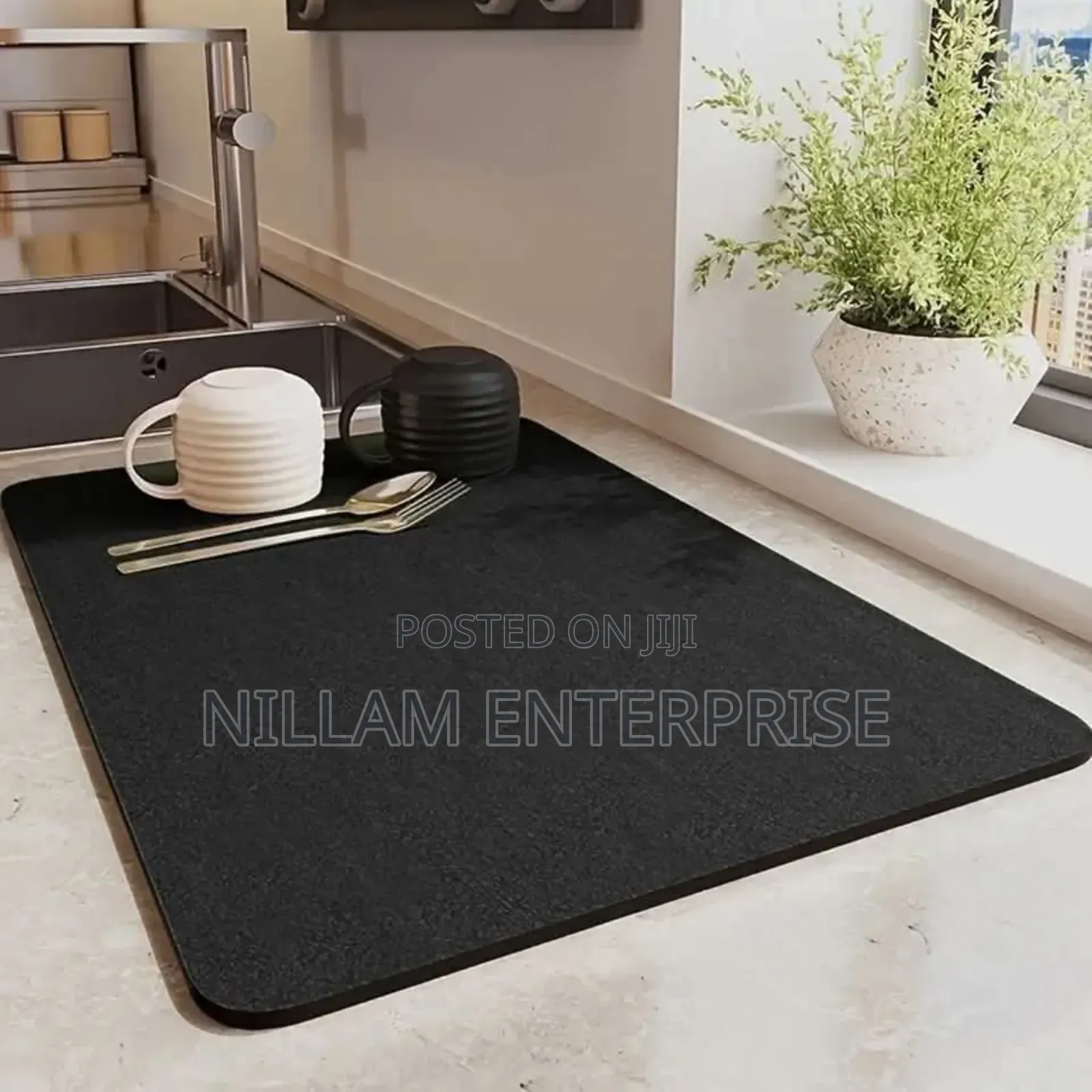 Super Absorbent Nonslip Drain Dish Drying Mat.