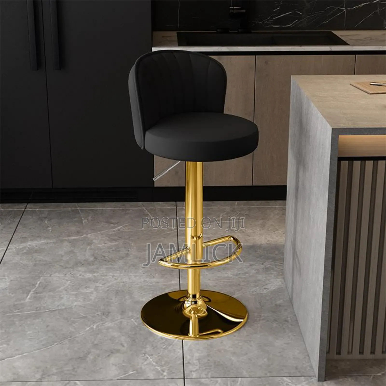 Luxury European Leather Bar Chair - Cr