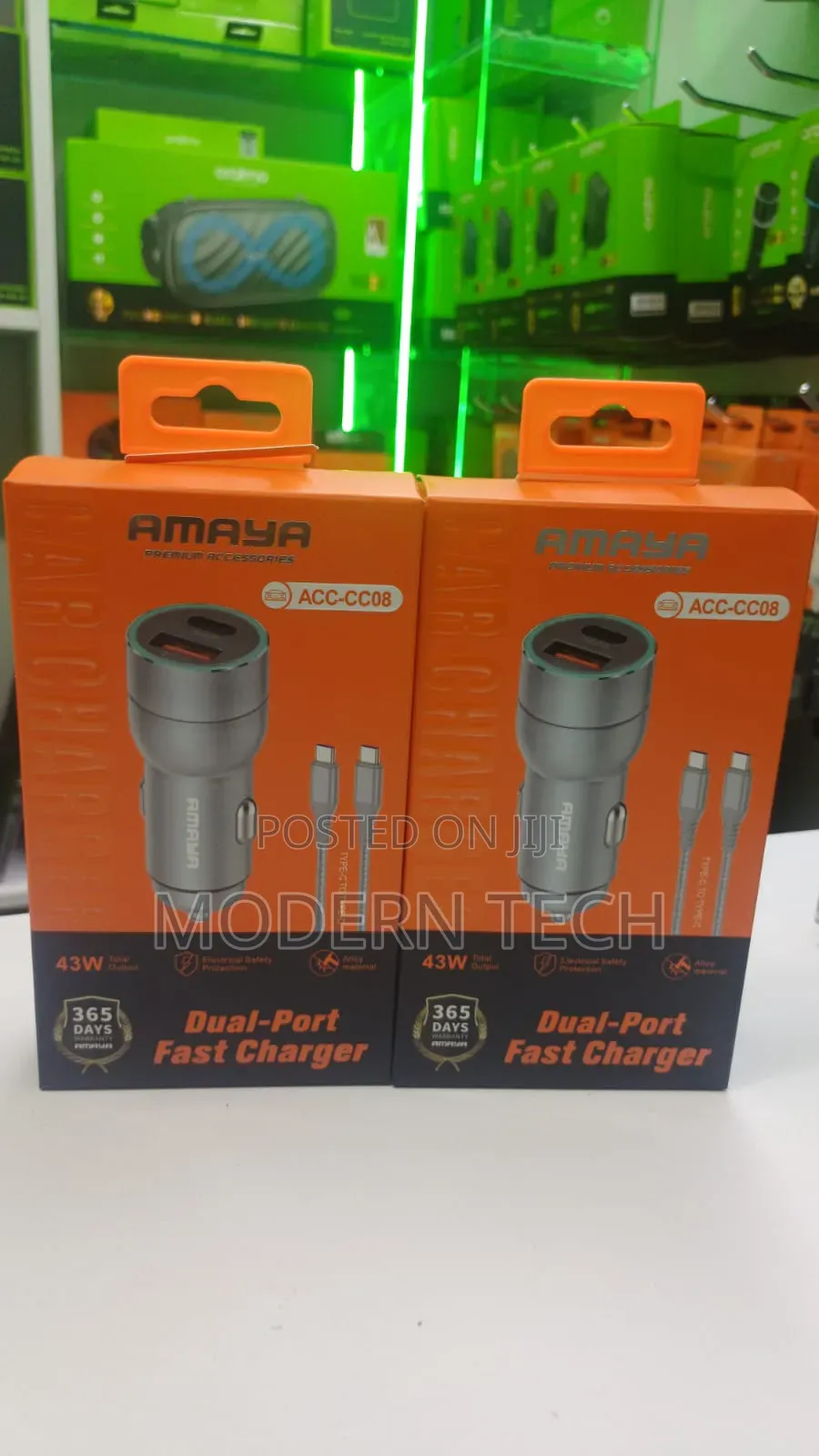 “Amaya Acc‐Cc08 Fast Car Charger (Usb-C + Usb-A)”