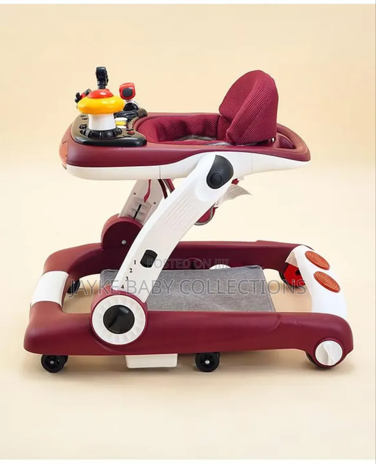 3-in-1 Height Adjustable Baby Walker With Anti-Rollover