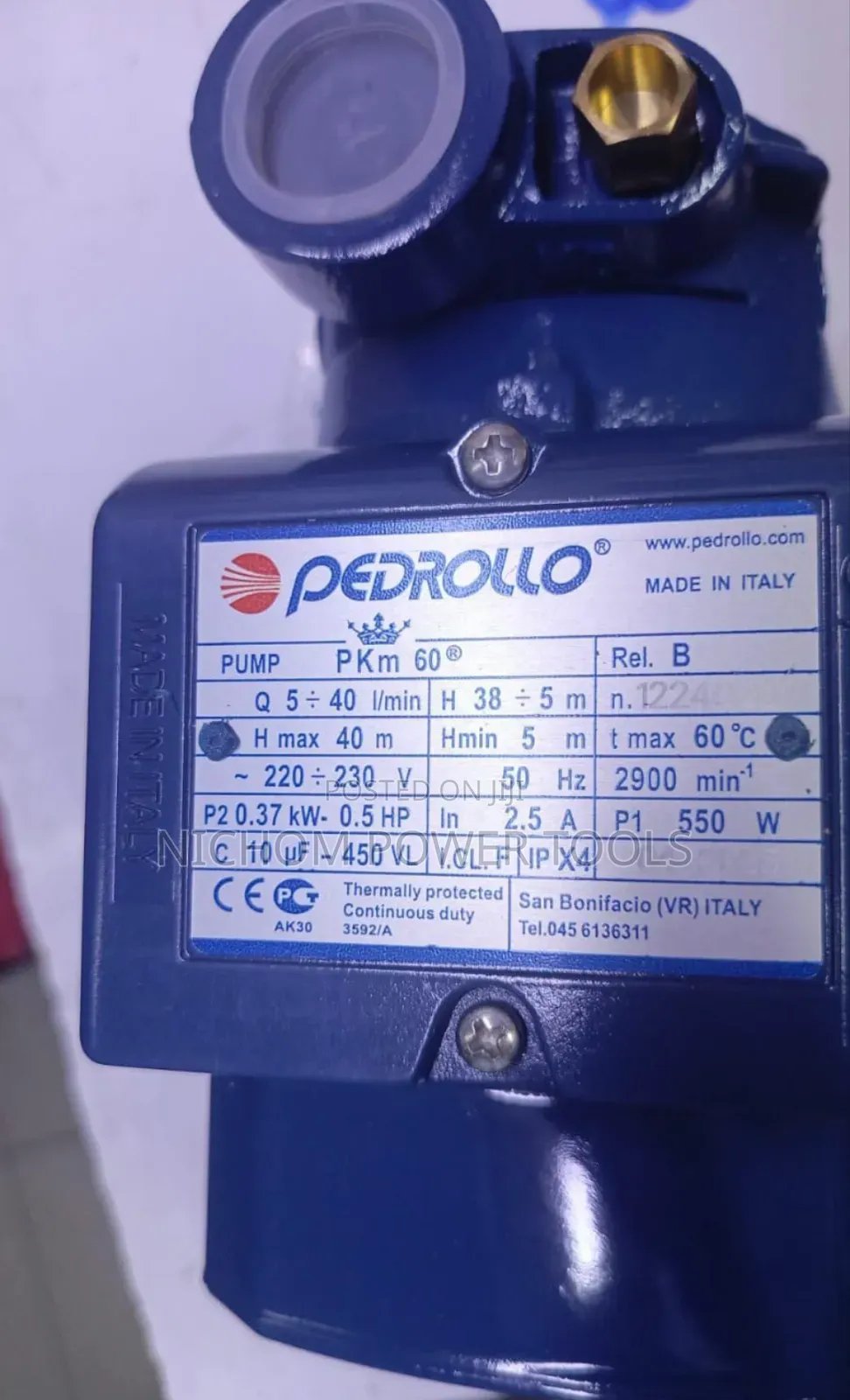 0.5hp Pedrollo Booster Water Pump/0.5hp Water Pump