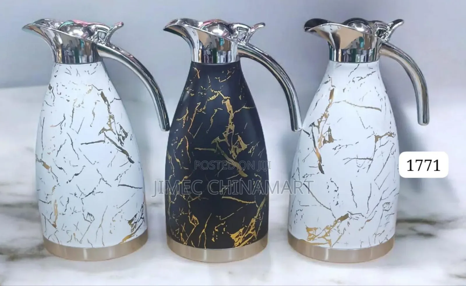 2l Marble Effect Vacuum Flask | Hot Cold Thermos Bottle