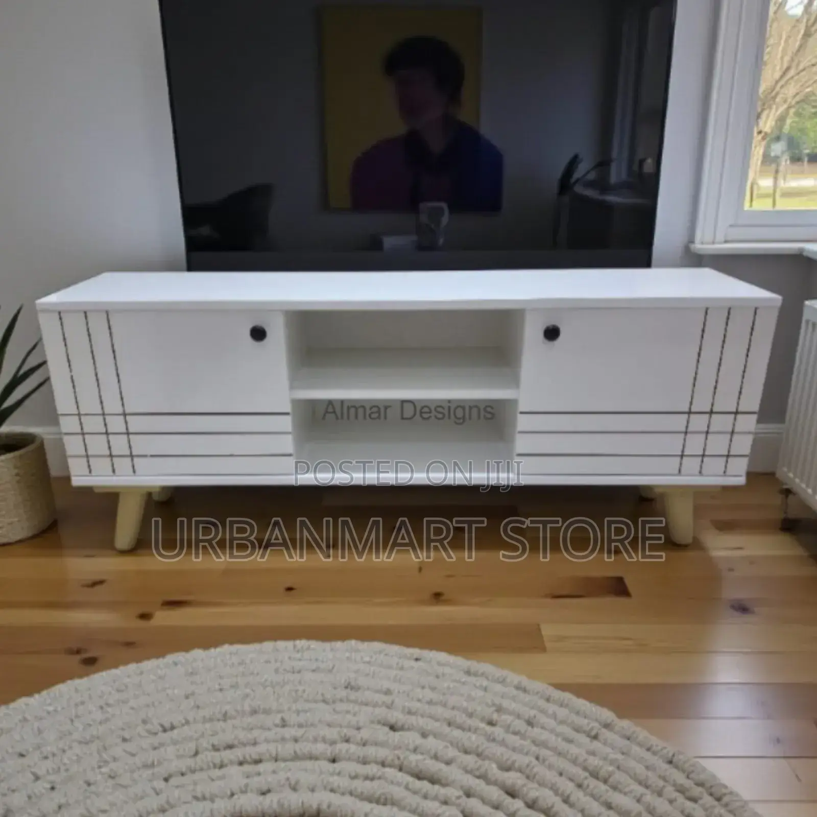 4 Ft White Sydney Modern Wooden Tv Cabinet – Durable Stylish