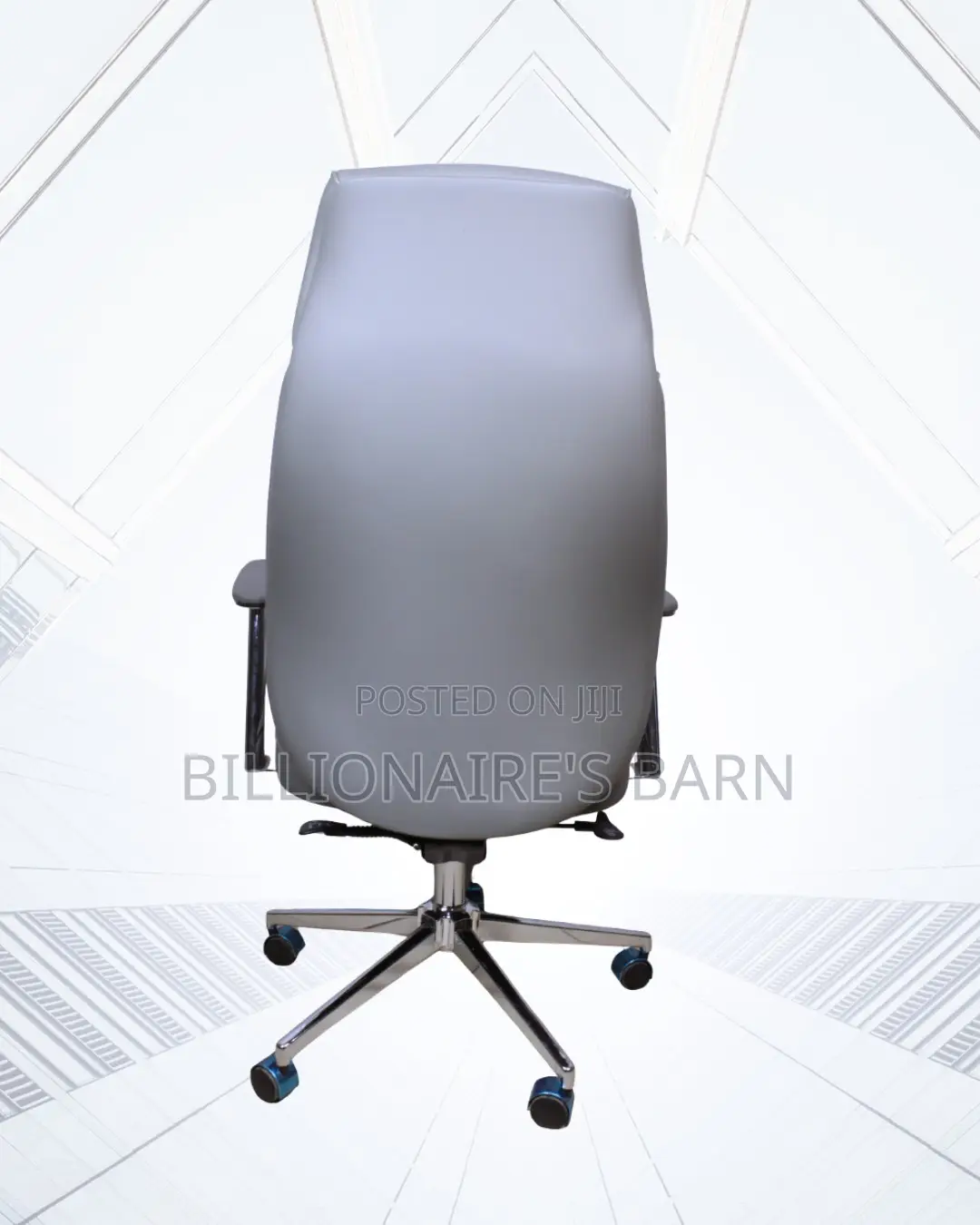 Executive Leather Chair for Offices — Neat Look, Strong Chrome Base