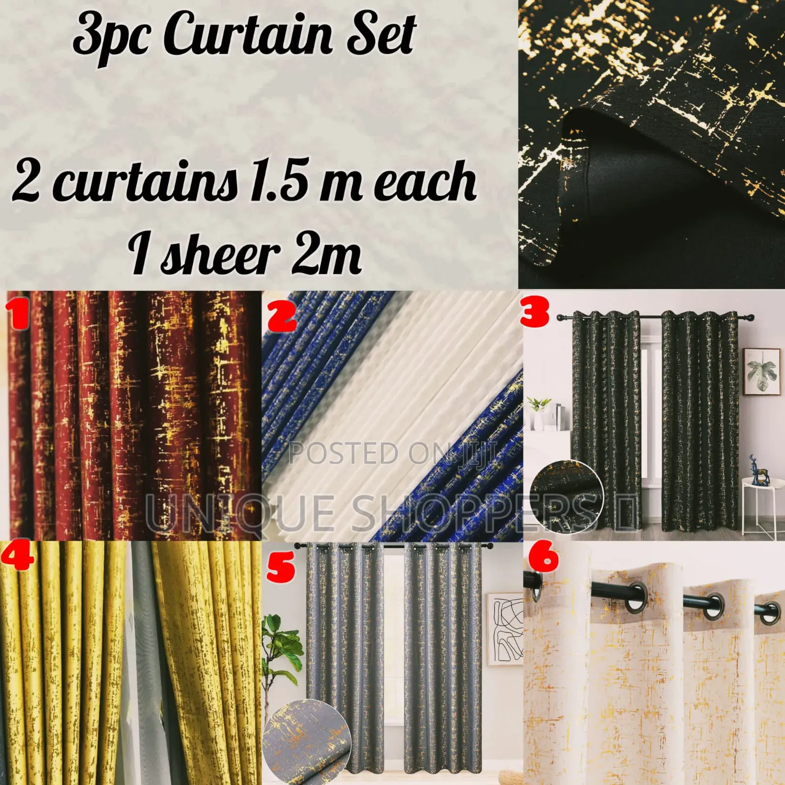 *3 Pc Curtains*