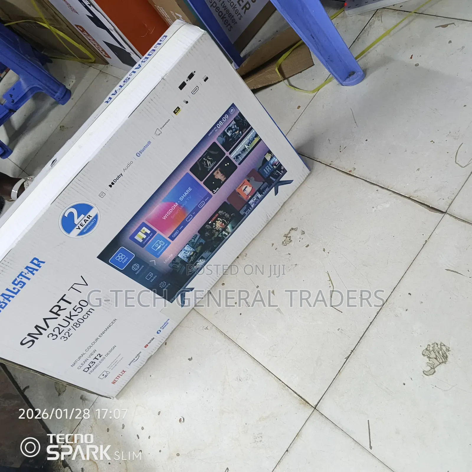 Globalstar 32inch Smart Android, Youtube, Netflix,Led Frameless Tv
