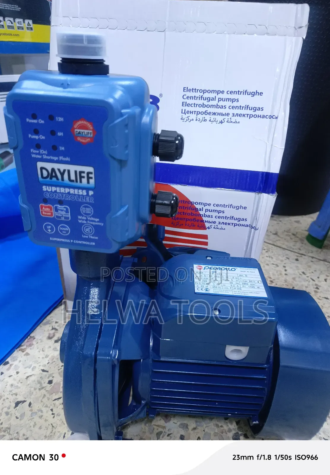 Pedrollo Water Pump 1hp + Dayliff Pump Controller