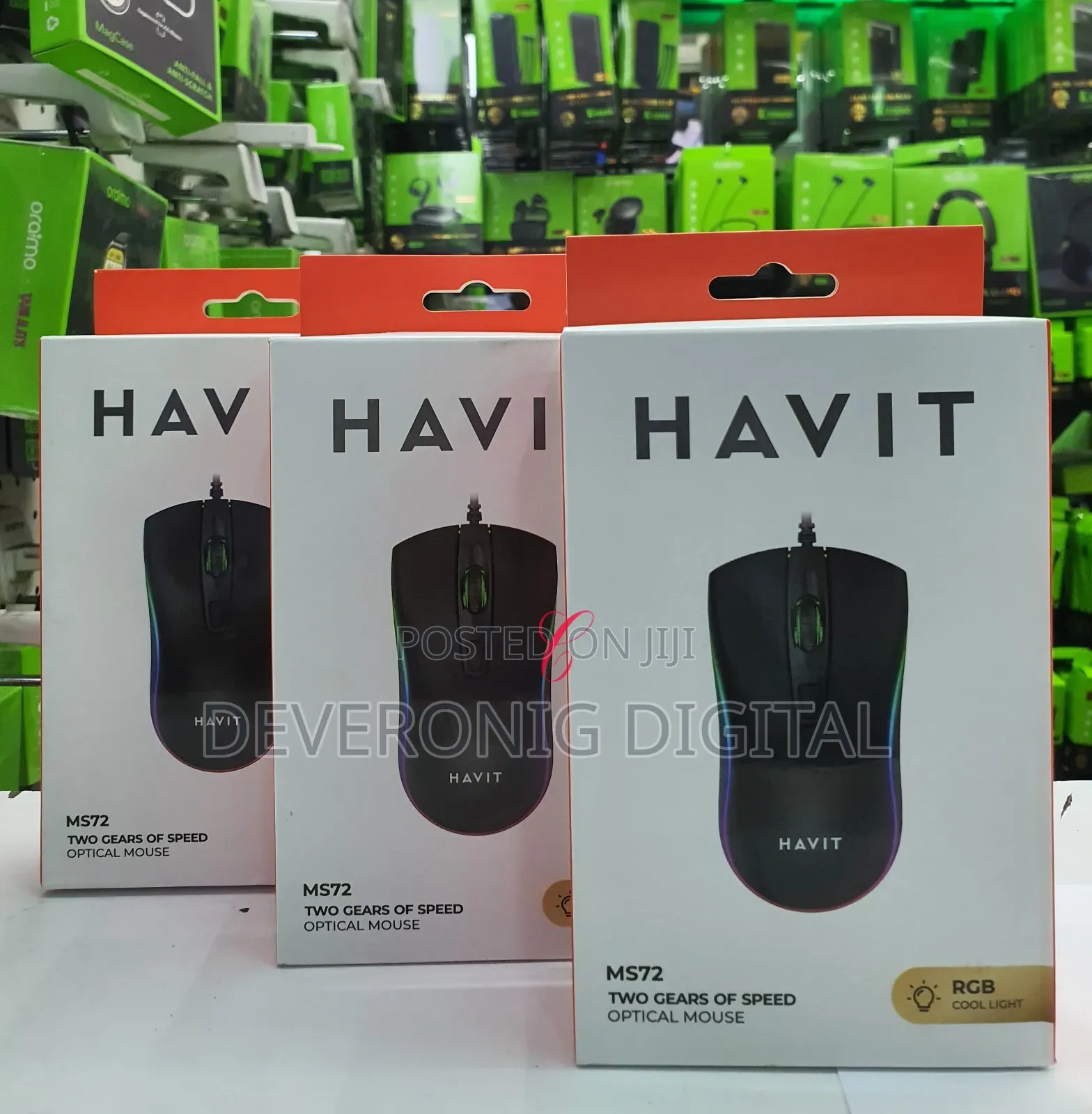 Havit Ms72 Two Gears of Speed Optical Mouse *With RGB Cool Light*