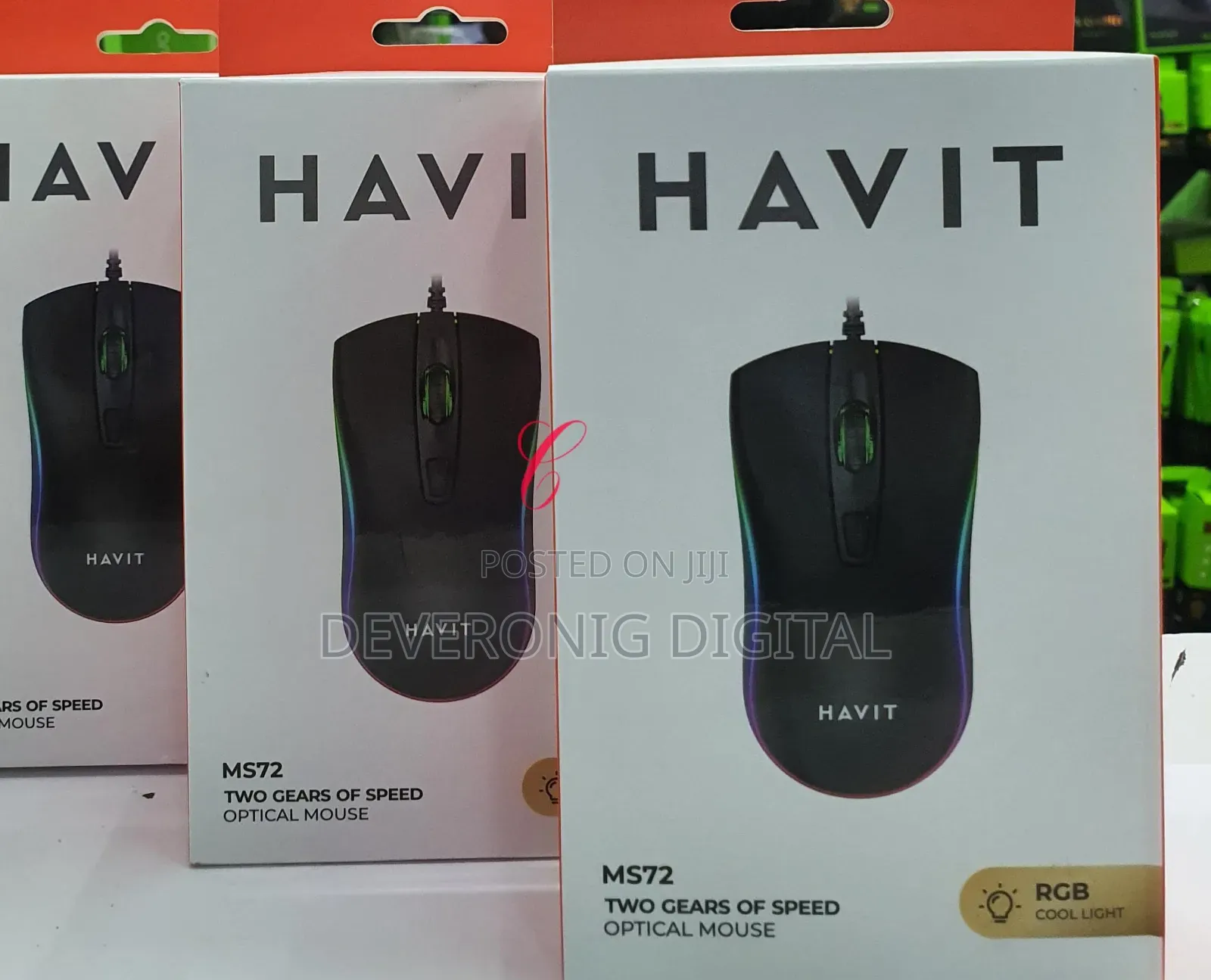 Havit Ms72 Two Gears of Speed Optical Mouse *With RGB Cool Light*