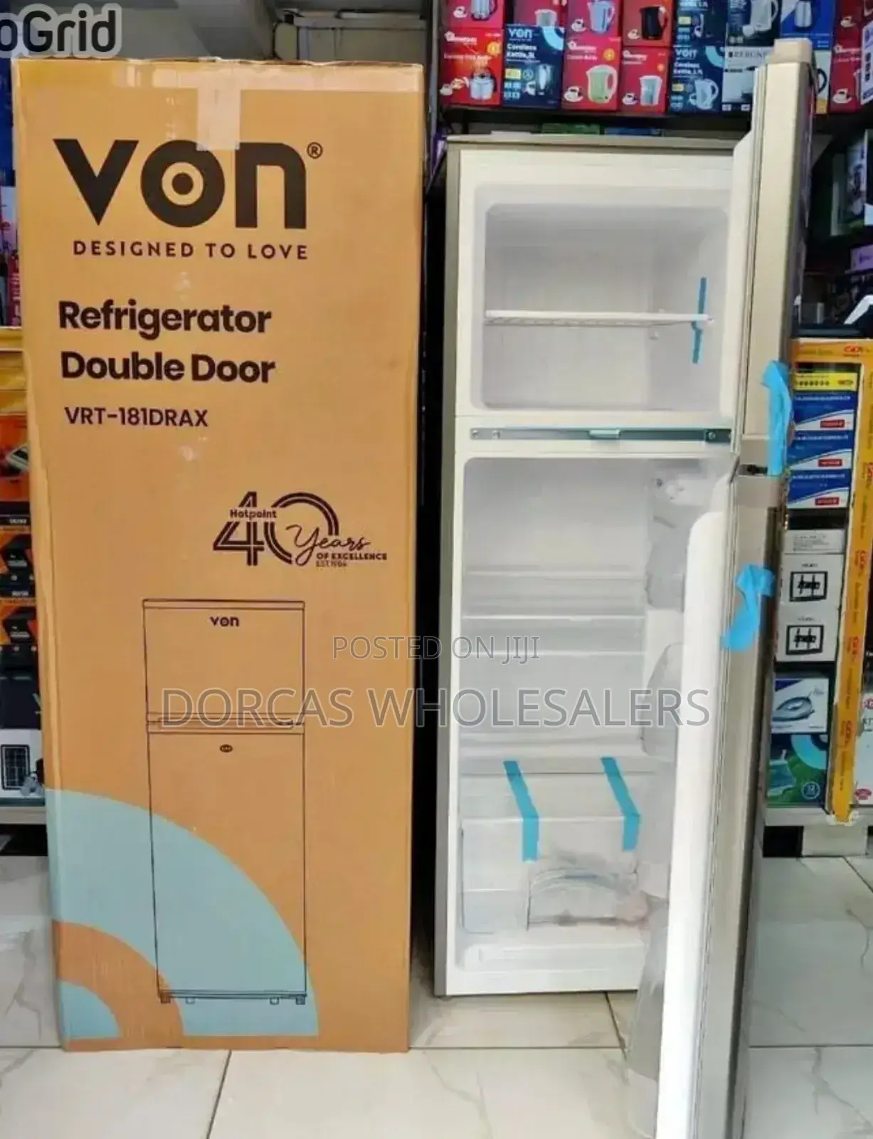 Vrt181drax Von 195 Litres Capacity Holder Double Door