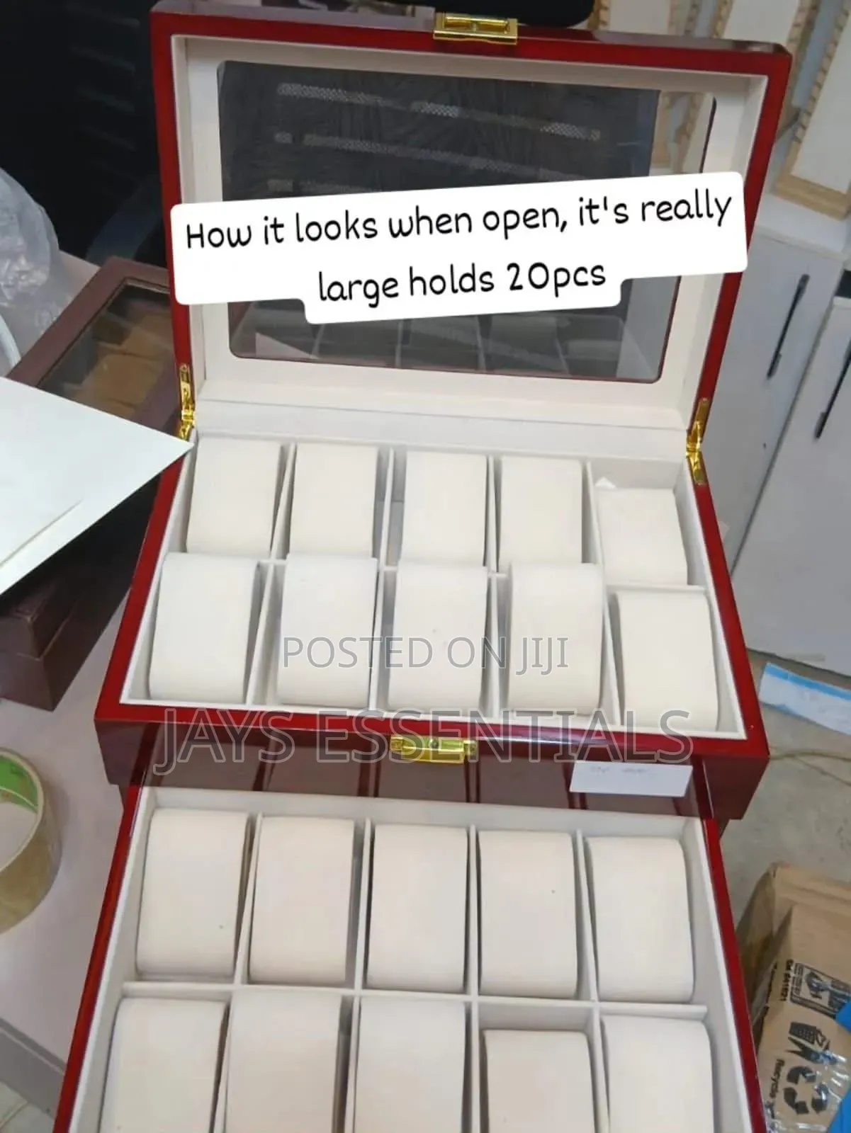 20 Slot Wooden Watch Organizer