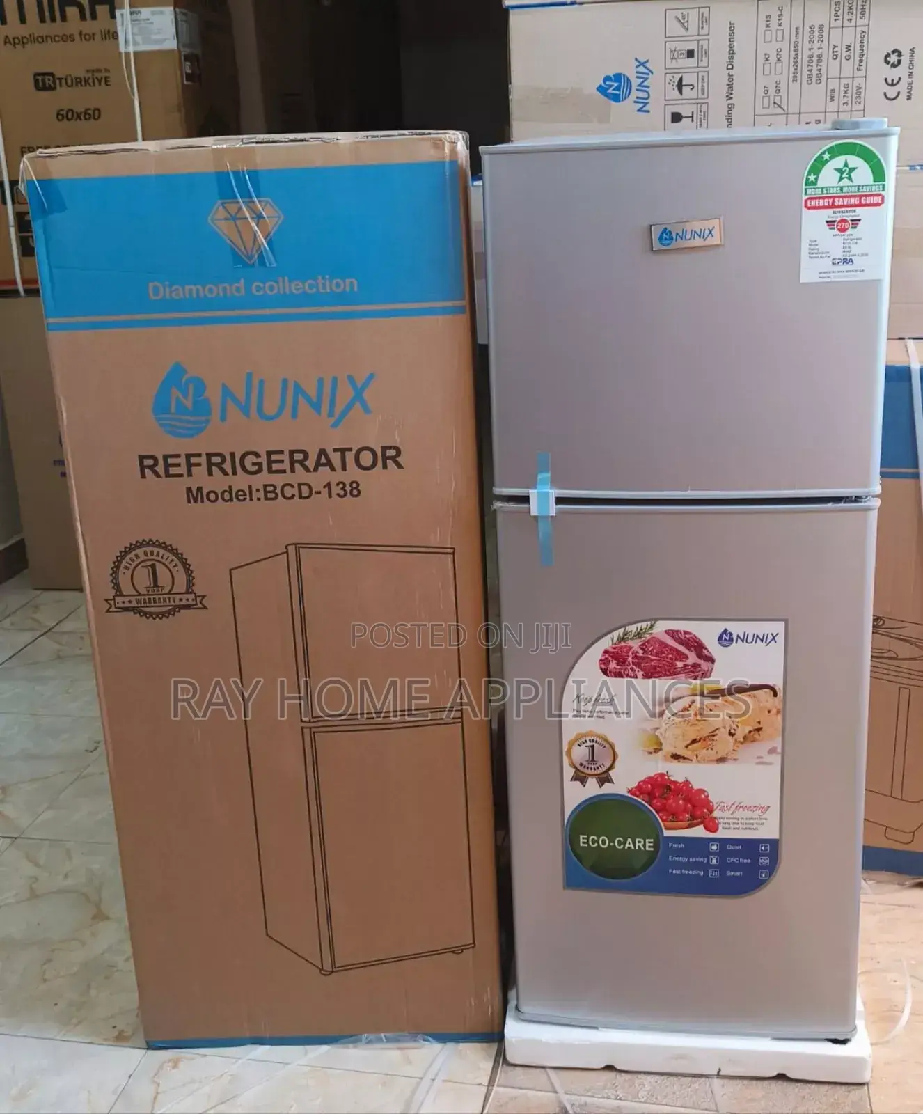 138 Litres Large Capacity Double Door Refrigerator -Silver