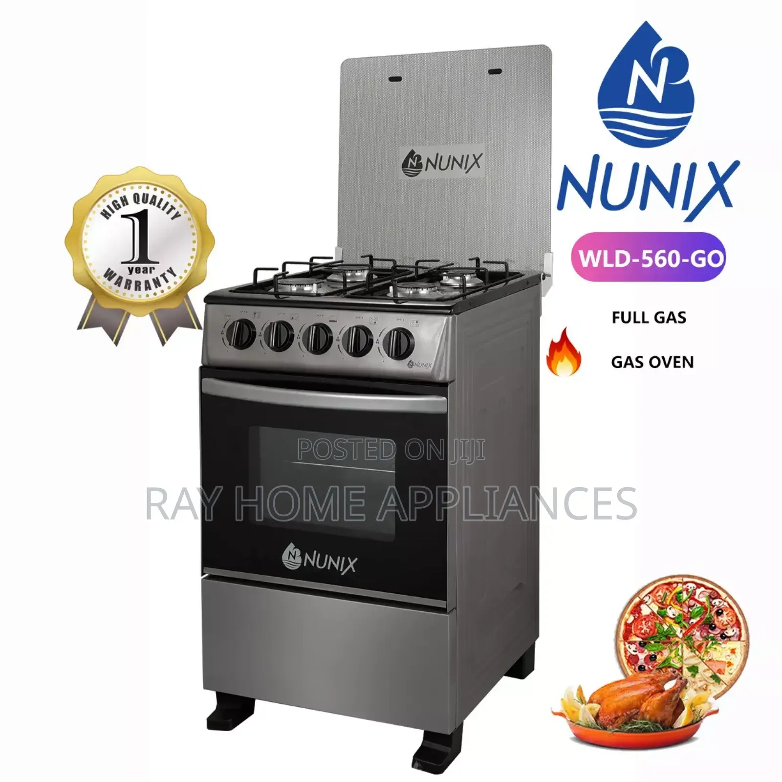 New Model 50cm*55cm Nunix Full Gas Standing Cooker