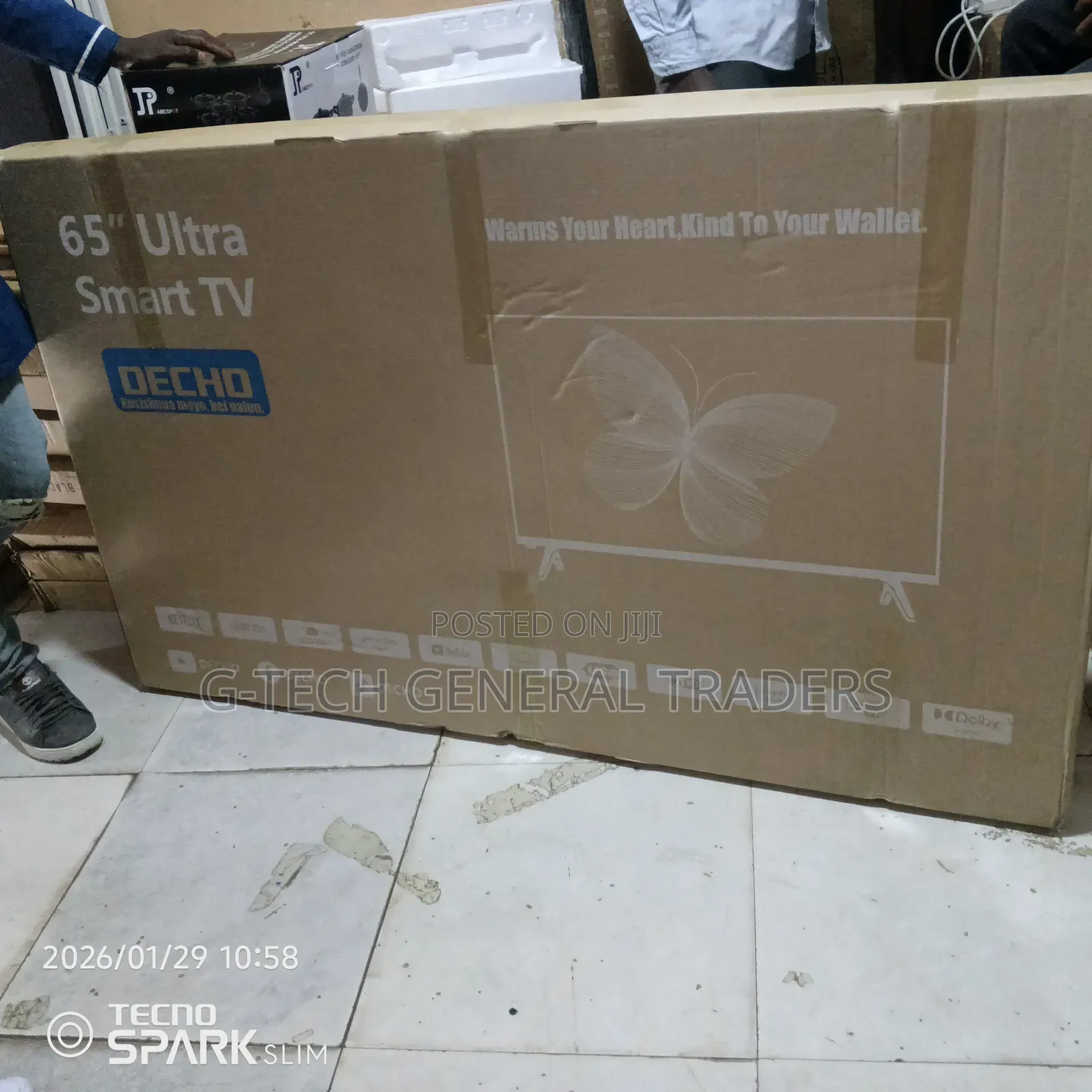 Decho 65inch Smart Android, Youtube, Netflix Led Frameless Tv