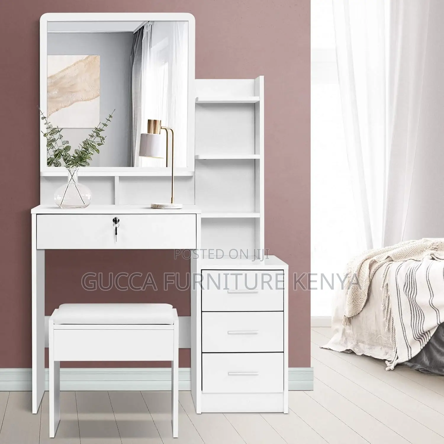 Simple White Make Up Dressing Room Table
