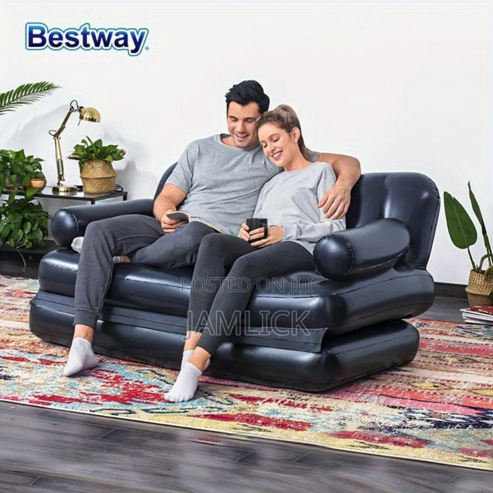 5-in-1 Inflatable Air Sofa With Pump – Heavy Duty –Sl