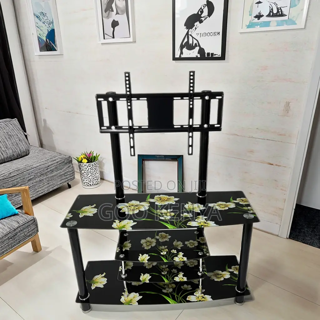 Home Tv Unit; Home Entertainment Glass Tv Stand With Storage