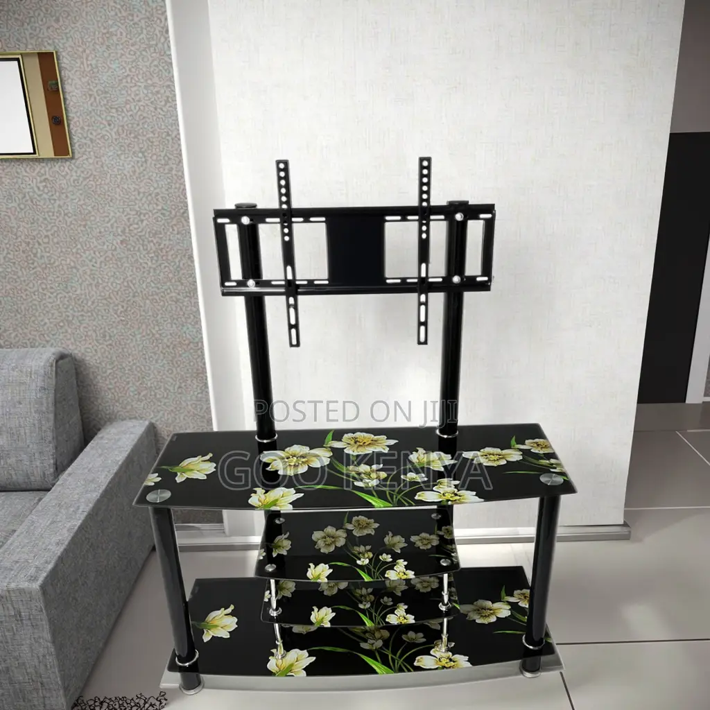 Home Tv Unit; Home Entertainment Glass Tv Stand With Storage