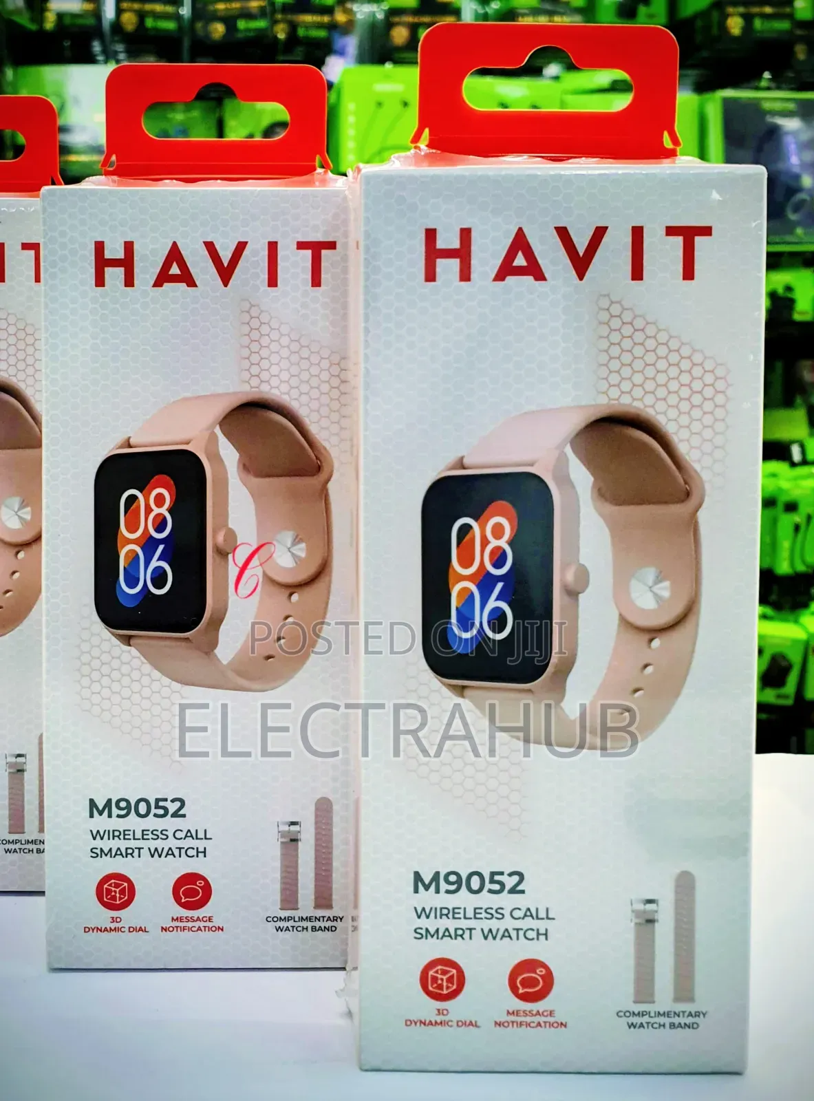 Havit M9052 Pink + Extra Strap Wireless Smartwatch