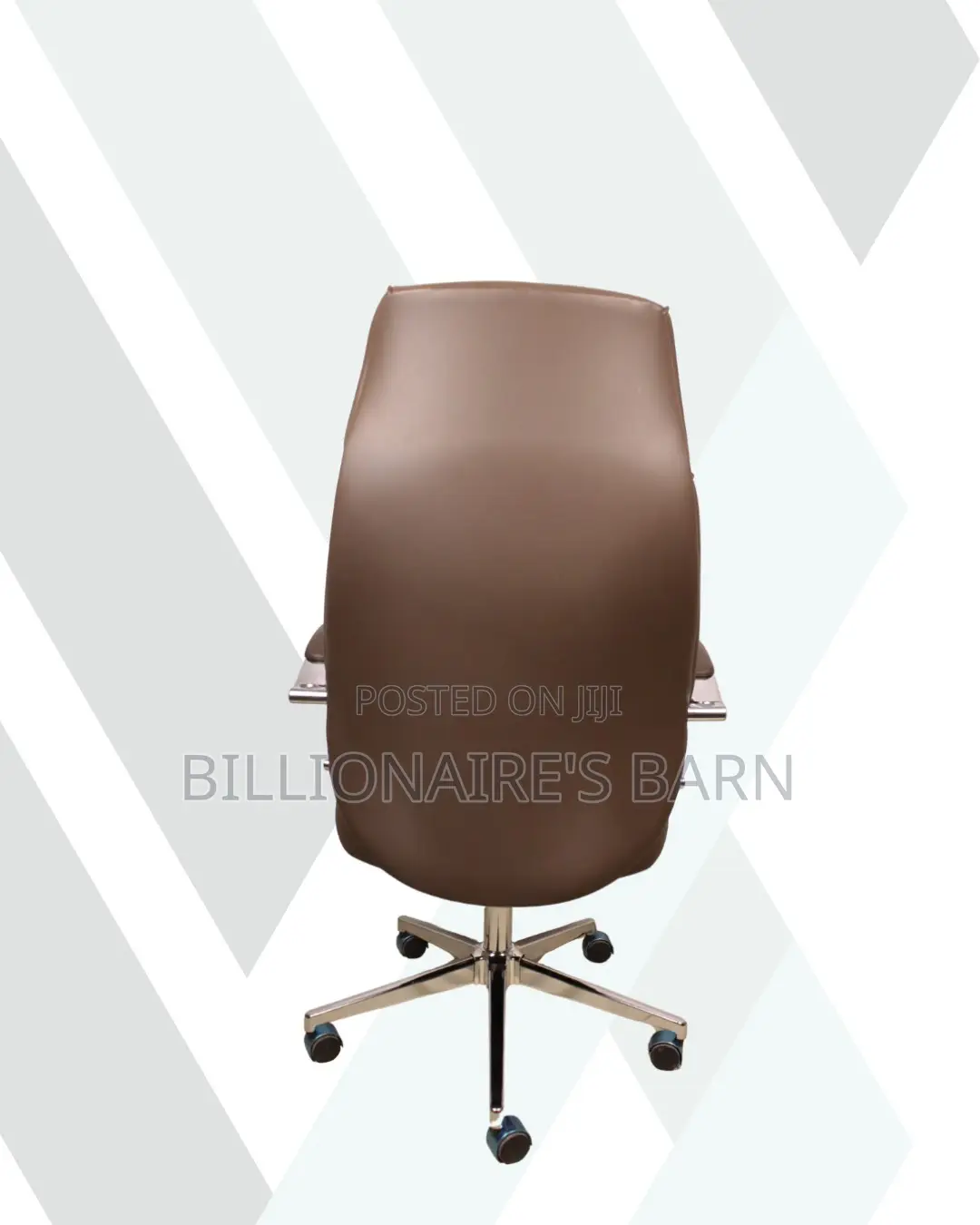 Brown Executive Leather Office Chair • Smooth Movement, Padded Arms