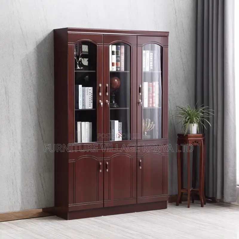 Office Cabinets - Three Door Wooden Executive Storage Cupboard