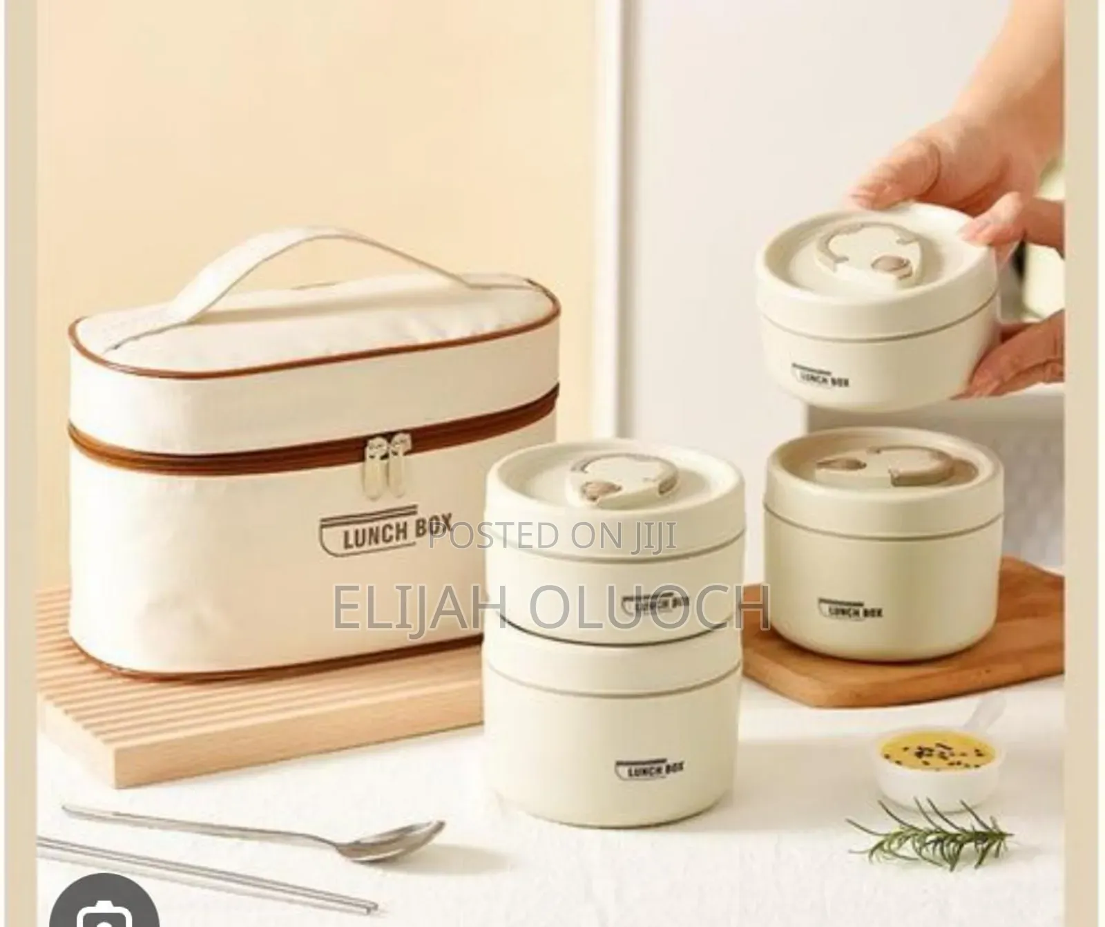 600mlx2; 400ml×2 4in1 Lunch Box Bag Plus Cutlery