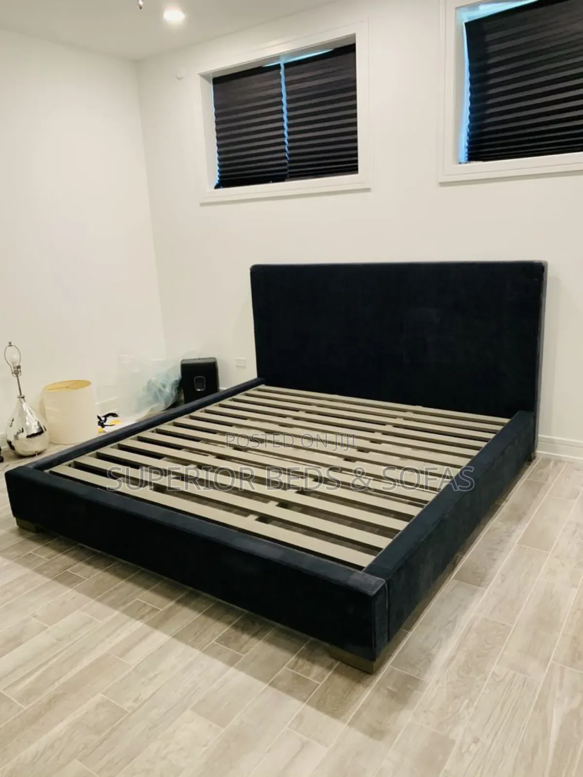 Black Velvet Platform Bed Size 6 by 6