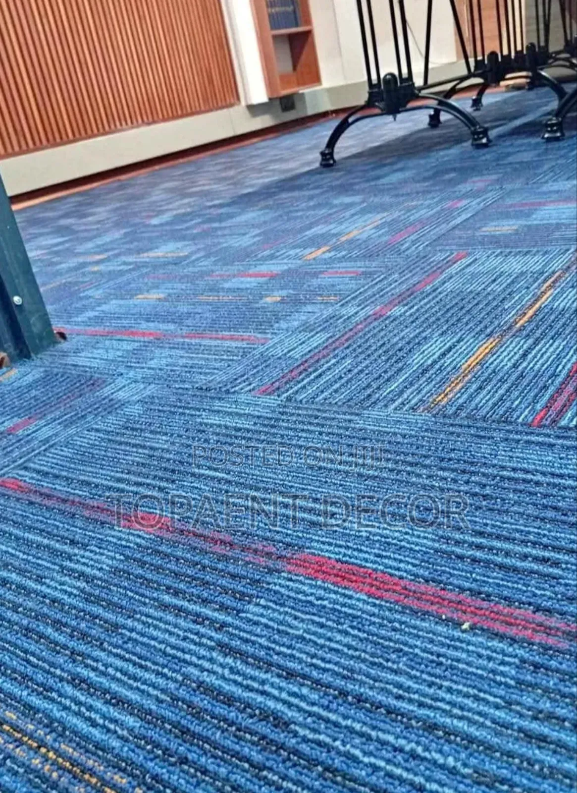 High Traffic Friendly , Durable ,Bluish Tile Carpets