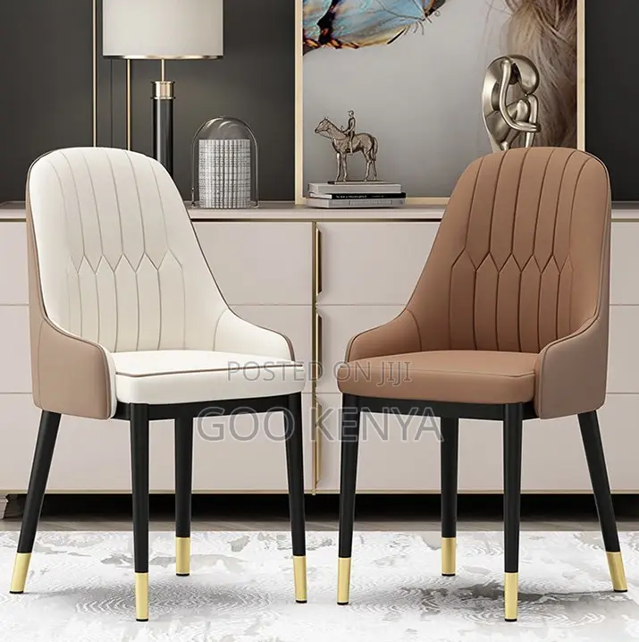 Home Chair; Modern Leather Dining Chair Without Armrests