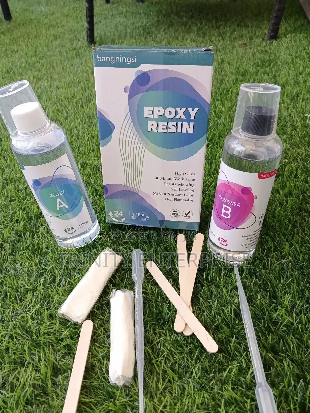 Complete Kit Crystal Clear Ab Epoxy Resin and Hardener Kit 1:1 500g