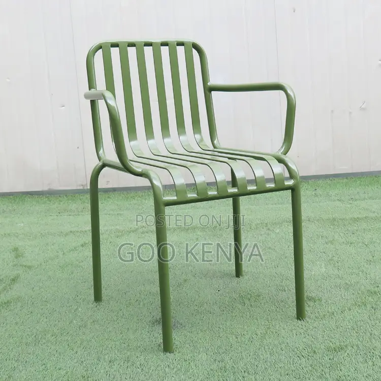 Home Chair; Heavy-duty Plastic Striped Outdoor Chair For Garden