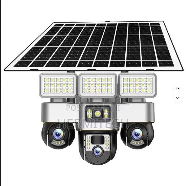 V380pro Solar Cmos Camera Battery Powered Triple Lens 4g Sim