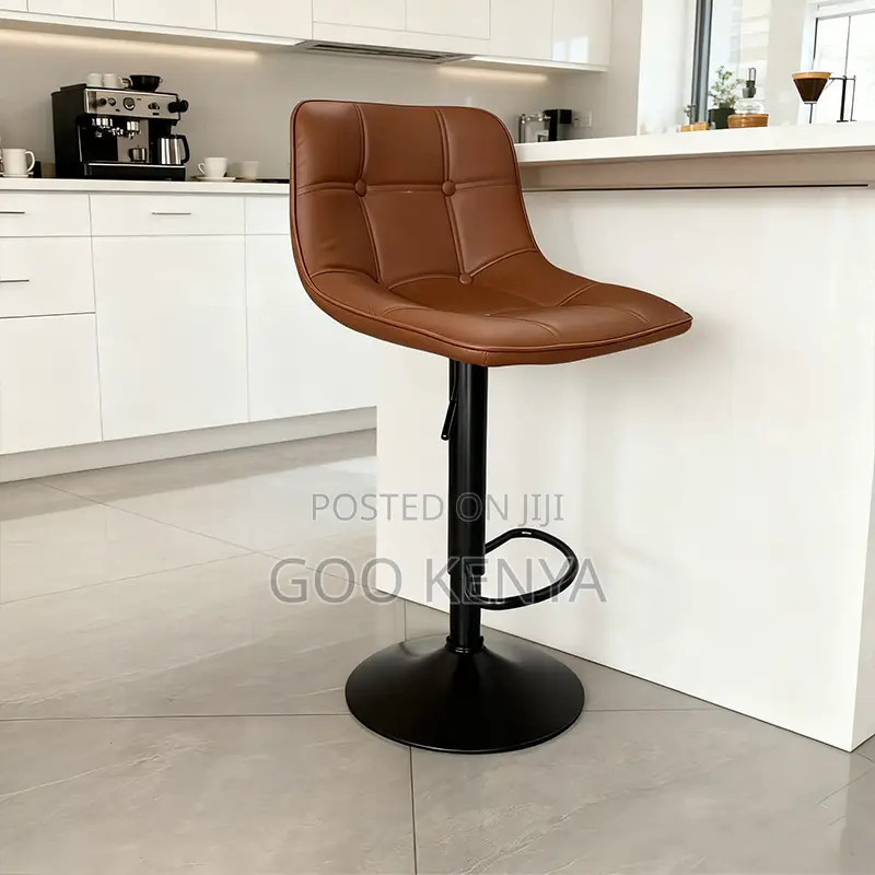 Home Bar Stool; Home Leather Stool With Back And Gas-lift Adjust