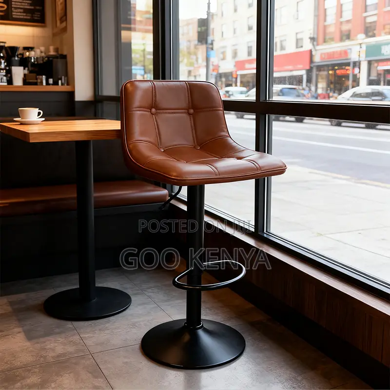 Home Bar Stool; Home Leather Stool With Back And Gas-lift Adjust