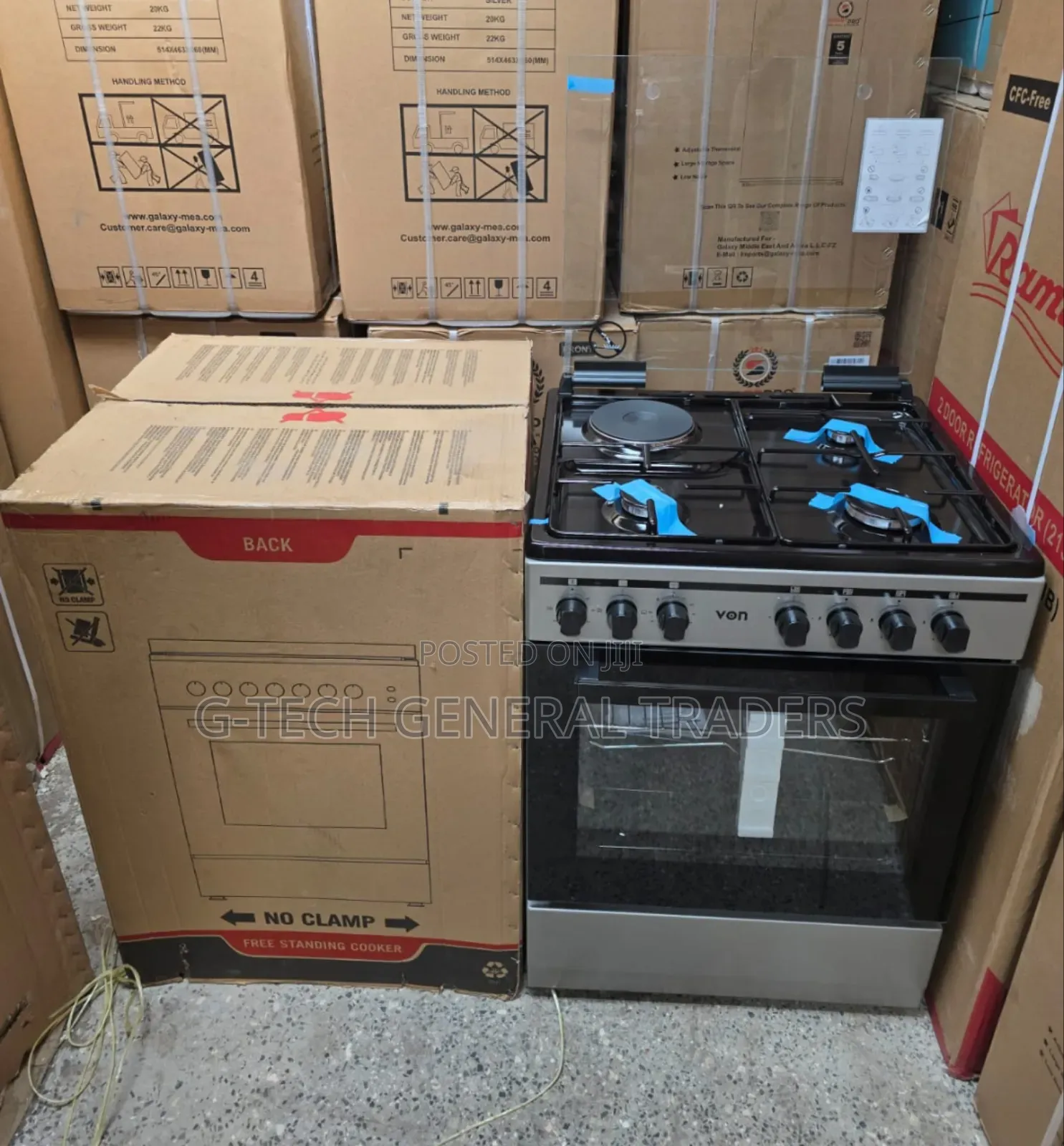 Von 3gas+1hotplate 60*60 Standing Cooker With Electric Oven