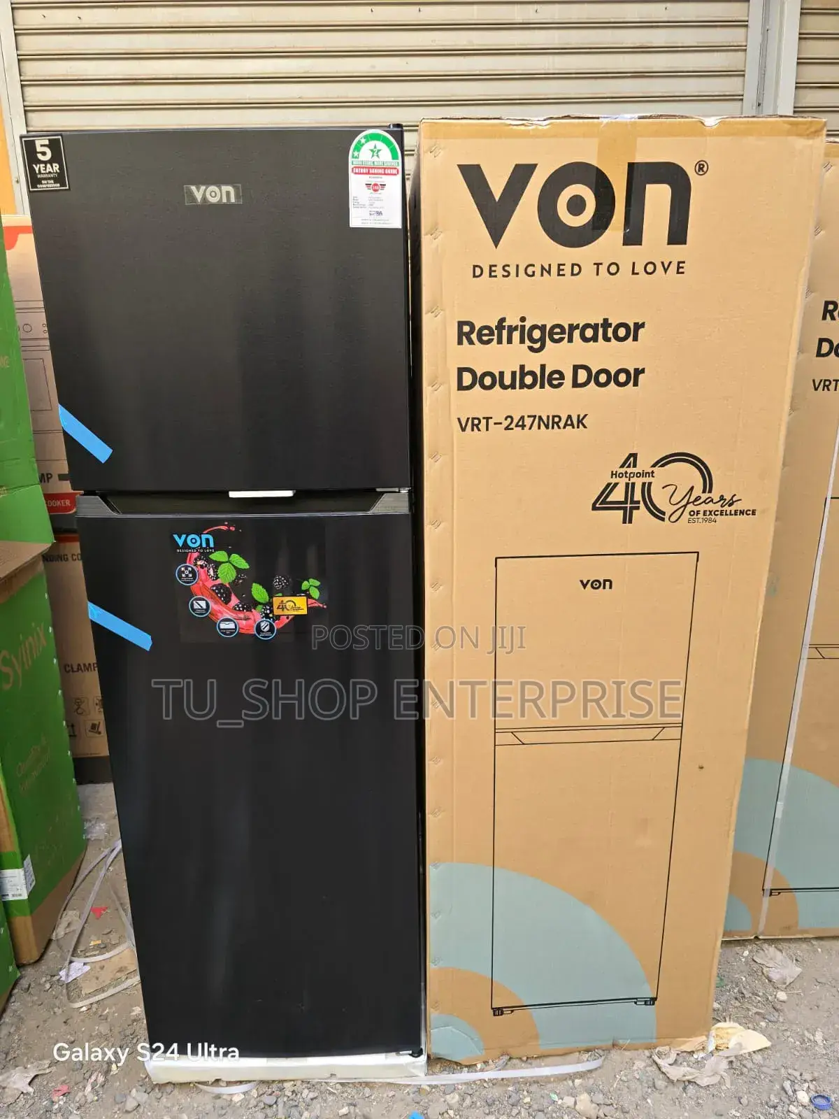 Von 247l No Frost Double Door Refrigerator