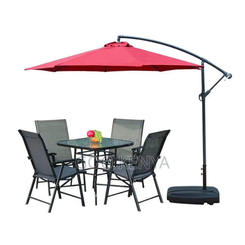 Home Dining Set; Home Patio 4-seater Dining Set With Foldable Chairs