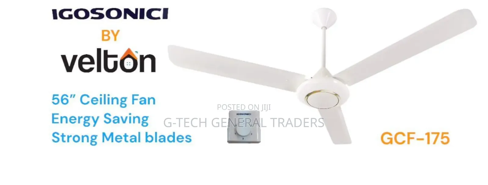 Velton 56inch Heavy Metallic Blade Ceiling Fan